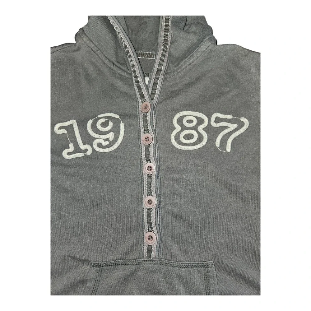 Aeropostale Hoodie Girls Medium Half Button Front Pocket Long Sleeve - Picture 3 of 5